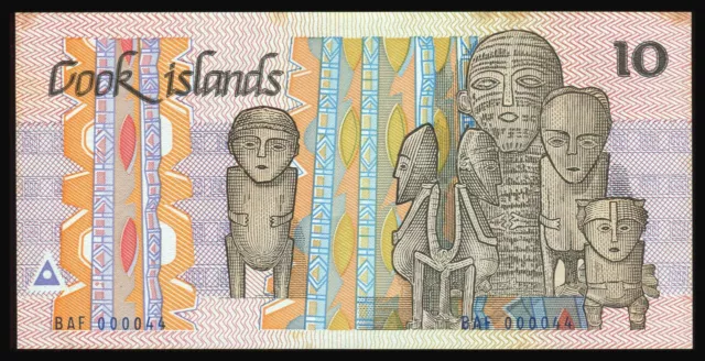 Cook Islands - 10 Dollars - BAF 000044 - P4 - Low Serial - aUnc