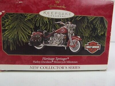 Hallmark Keepsake Ornament Harley Davidson Motorcycle Heritage Springer With Box