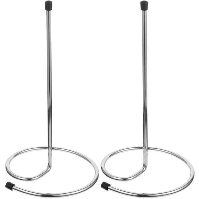 2 piezas organizador decantador de vino estante de secado de vino plateado