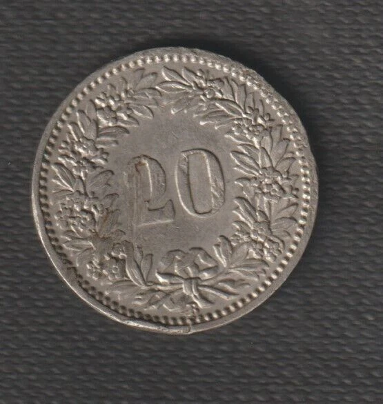 Switzerland Coins-  20 Rappen 1920, Circulated
