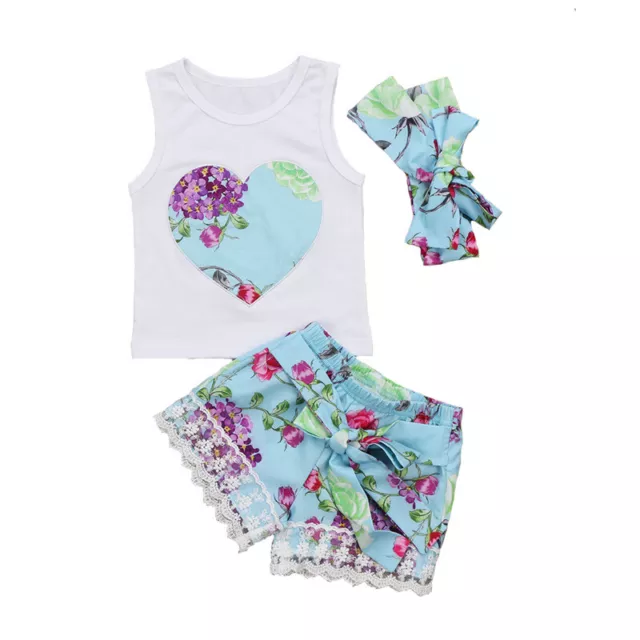 T-shirt gilet top gilet top + pantaloncini pantaloni set 3 pezzi 2