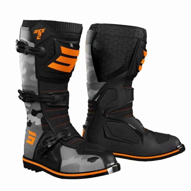 Bottes cross SHOT RACE 2 Kid Camo Neon Orange