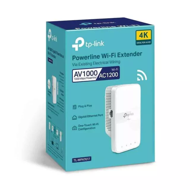 TP-Link AV1000 Gigabit Powerline AC Wi-Fi Kit, Dual Band 1200 Mbps (TL-WPA7617)