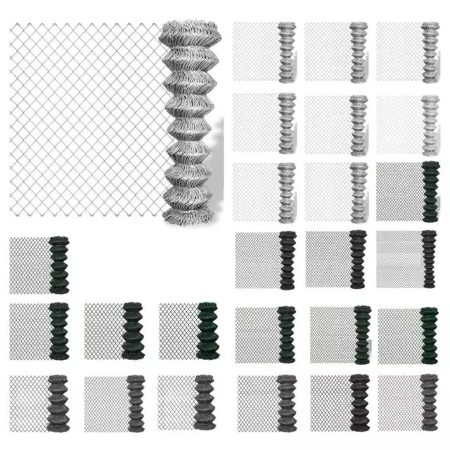 Chain Link Fence Outdoor Fencing Mesh Barrier Patio Fence Panel Steel vidaXL