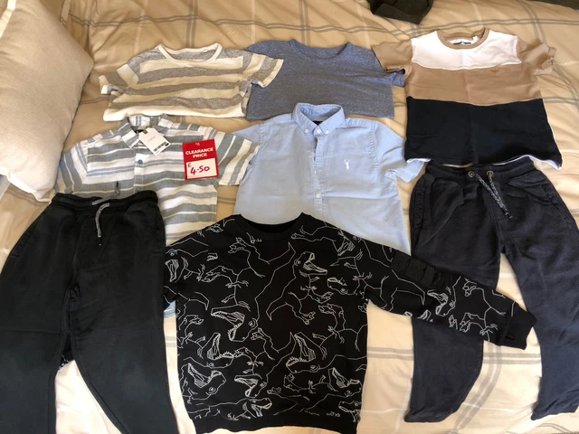 NEXT and Nutmeg Boys Bundle Joggers Tops DINOSAUR New Shirt Sweater Age 5-6 VGC