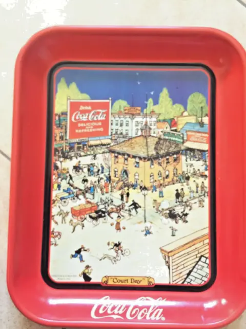 Coca Cola  Vassoio In Metallo  America  Court Day  Cm. 35,8 X 27,2  1990