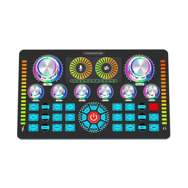 Bluetooth Live Sound Card Sound Mixer Podcast Karaoke Studio Audio Record Mixer