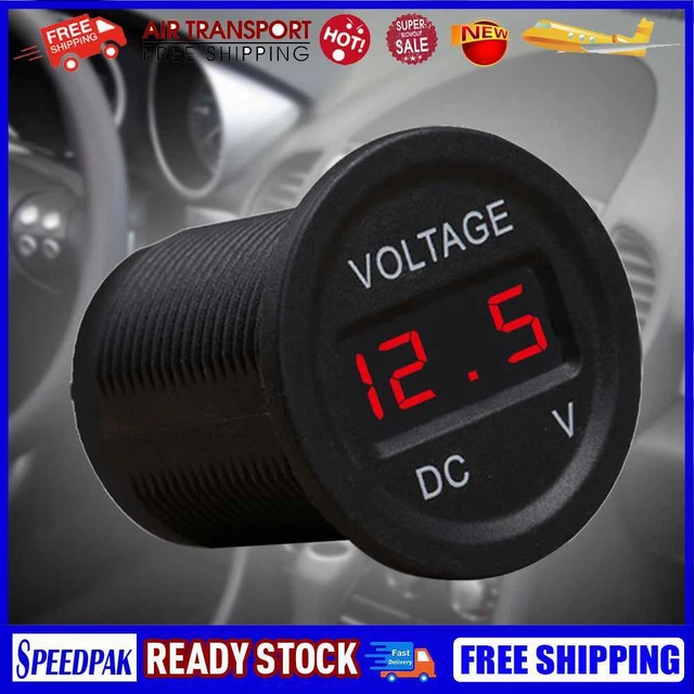 DC 12V 24V Digital Voltmeter LED Display Waterproof for Car Motorcycle Truck