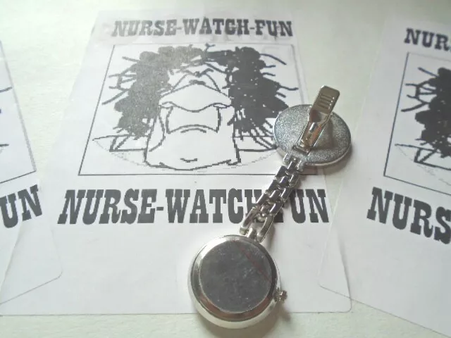 Broche montre infirmière stéthoscope ou pomme verte argent steth charme clip sur broche 2