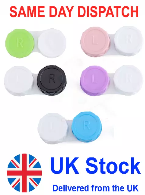 5 x Contact Lens Case Care, Colored Double Box Muticoloured FAST POST UK