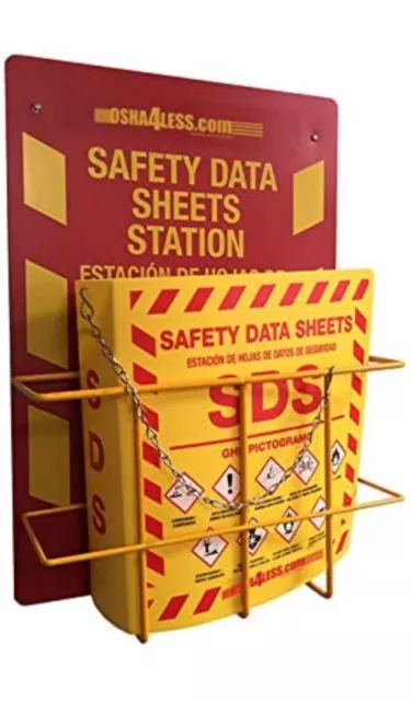 Bilingual Right To Know Sds Center Wire Rack And 3" Binder With Ghs Pictograms