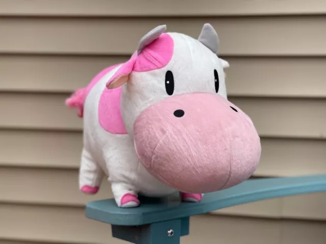 Harvest Moon Strawberry Milk Cow Cuddly Cattle Farming Game Plush Pink NWOT 15"