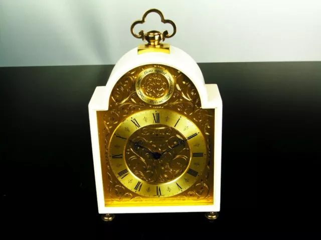 Beautiful Art Deco Bauhaus Brass Desk Clock Junghans Master Germany