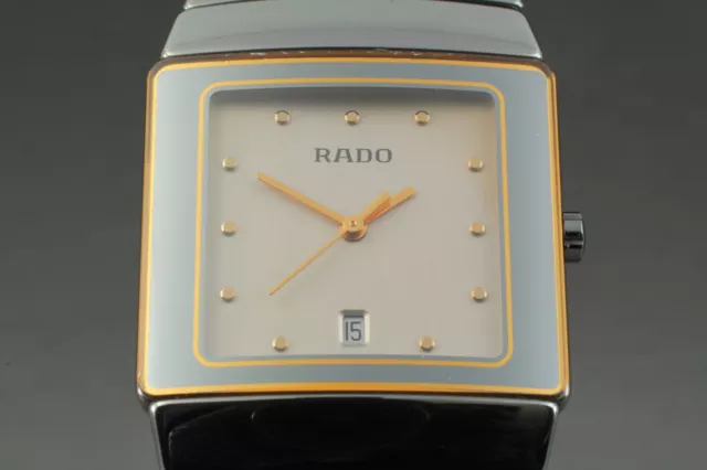 *EXC+5* Rado DiaStar 152.0332.3 Silver High-Tech Ceramic Quartz Men's Watch
