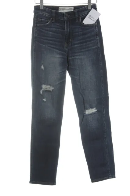 ABERCROMBIE & FITCH Jeans a vita alta Donna Taglia IT 34 blu scuro-bianco sporco