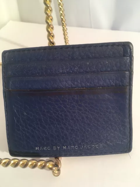 Marc By Marc Jacobs Pebbled Leather Cards Holder Blue USED!!!