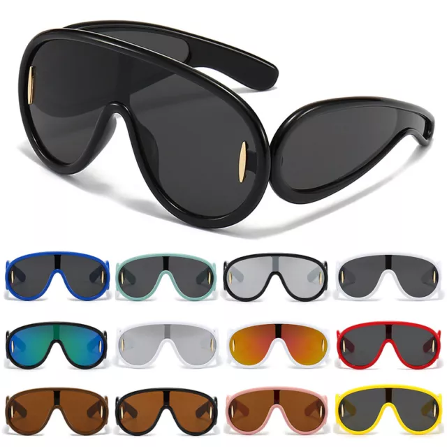 Oversized Sunglasses for Women Men Fashion Large Shield Futuristic Sun Glasses