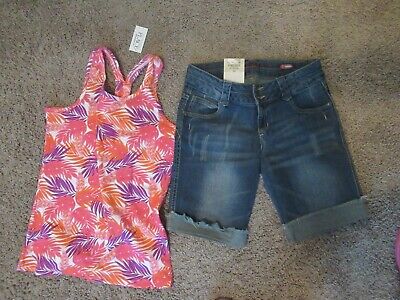 NWT Girl's Arizona shorts size 12 1/2 and a children's place tank top size 14
