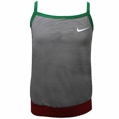 Nike Girls Tank Top Casual Colour Block Vest Branded Tee Grey 412413 009