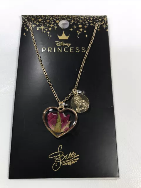 D NEW! DISNEY Princess Beauty And The Beast Belle Heart Pressed Flower ...