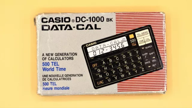 Calculadora Casio data-cal DC-1000 BK. Calculadora vintage, antigua año 1989