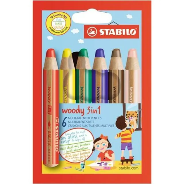 Stabilo Woody 3 IN 1 Enfant Sécurité Jumbo Simple Trou Taille Crayon