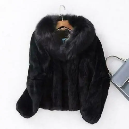 Womens Fur Collar Short Coat Jacket Winter Warm Faux Fur Parka Thicken Outwear F