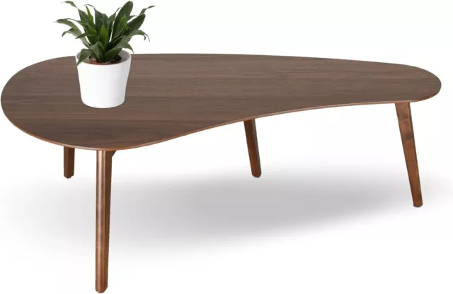 Zenvida Madison Mid Century Modern Coffee Table, Walnut Finish