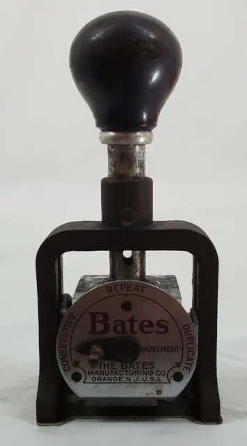 VINTAGE ~ BATES Numbering Machine - S/N B705899 - 6 Wheels/Style E - Parts Only