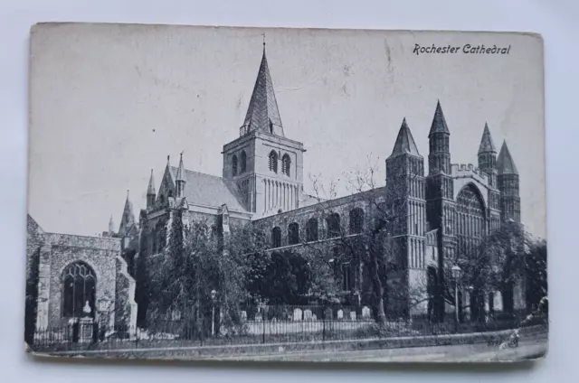 Unveröffentlicht Vintage B&W Postkarte - Rochester Cathedral (b)