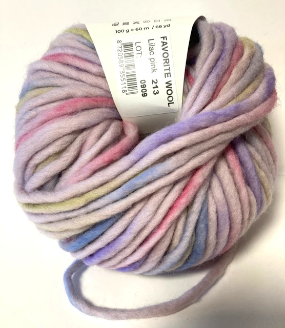 Lot De 5 Pelotes De Laine Portugaise Grosse - Couleurs Orange Et Violet Changeant - Pure Laine