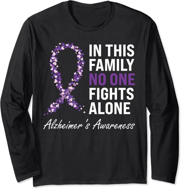 Alzheimer's Awareness Purple Ribbon Dementia Long Sleeve T-Shirt