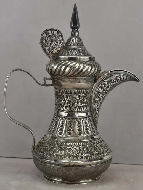 Rare Antique Silver Dallah Coffee Pot Islamic Oman Dubai Qatar Saudi