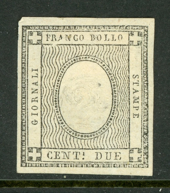 Italy 1862 Sardinia Newspaper Stamp 2¢ Scott #P2 Mint  D431 ⭐⭐⭐⭐⭐