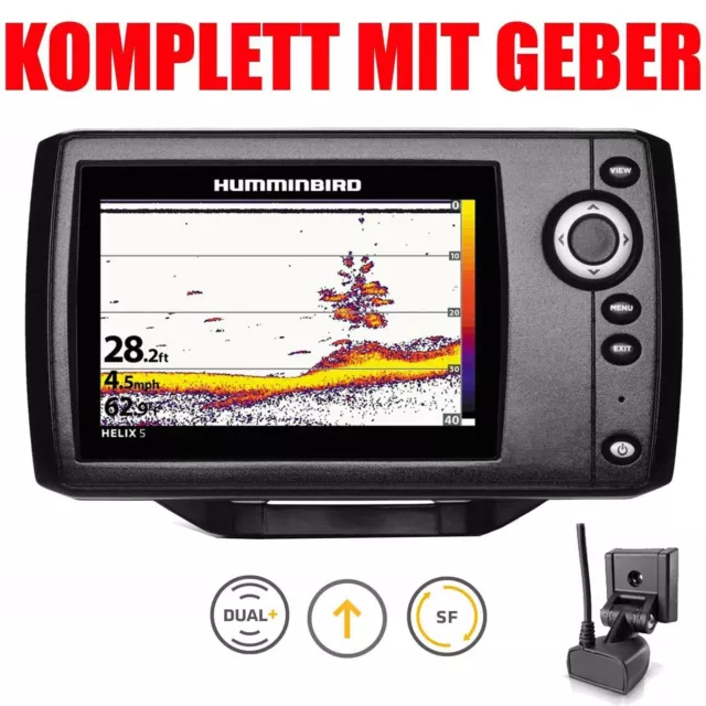 Humminbird Echolot komplett mit Geber Fischfinder - Helix 5 G2 Sonar