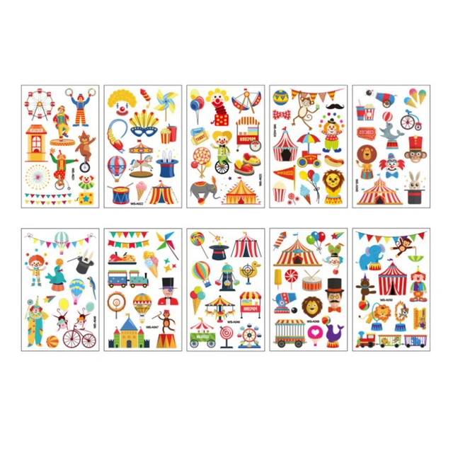 10 Pcs Fake Tattoo Stickers Waterproof Halloween Disposable
