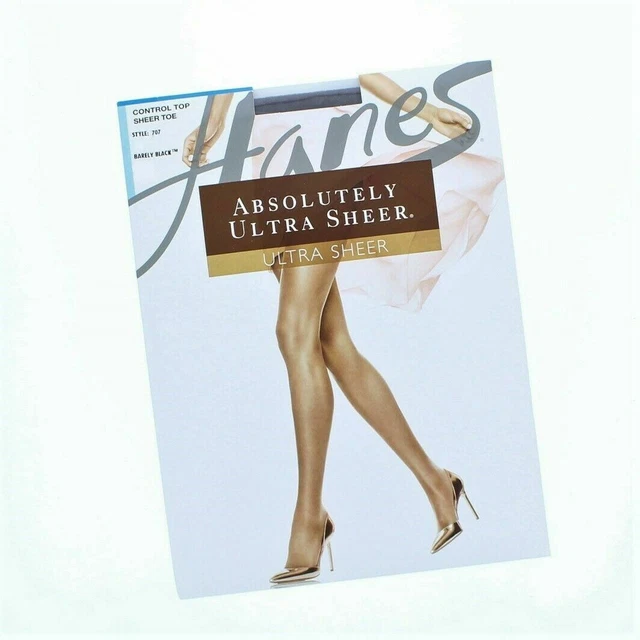 HANES ABSOLUTELY ULTRA Sheer Pantyhose sz 4/5 Plus 4 pr Barely Black
