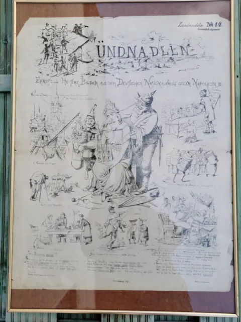 Original Plakat  ZÜNDNADELN  1870