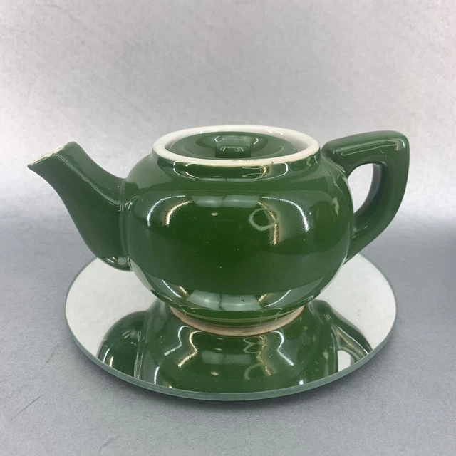 Vintage 1940S Occupied Japan Green Ceramic Pottery Teapot Mint Small 1-2 Cup￼