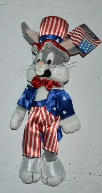 Bugs Bunny Uncle Sam bean bag plush Looney Tunes Warner Store new with tags NWT