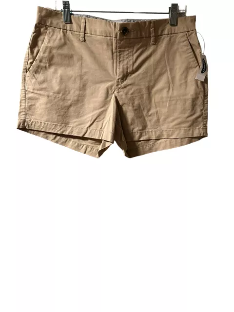 NWT Old Navy Womens sz 8 Shorts Solid Brown Khaki Chino Everyday Short