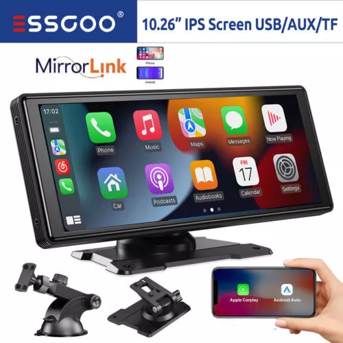 10" Portable Car Stereo GPS Navigation iOS Carplay Android Auto IPS Screen 2024