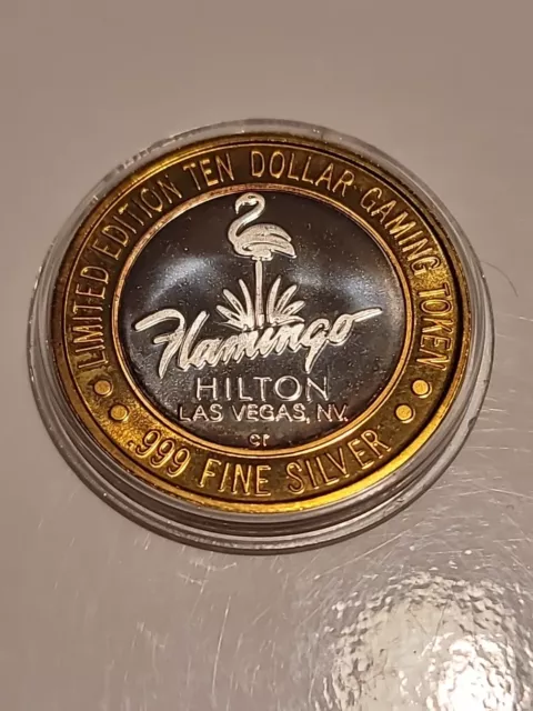 Flamingo Hilton $10 Gaming Coin Token 1946 Las Vegas NV .999 Fine Silver