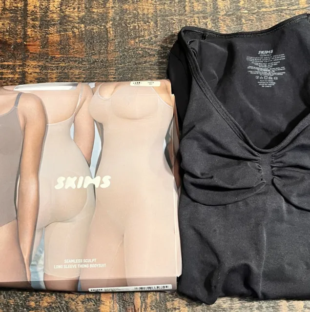 SKIMS Seamless Sculpt Thong Bodysuit - Onyx