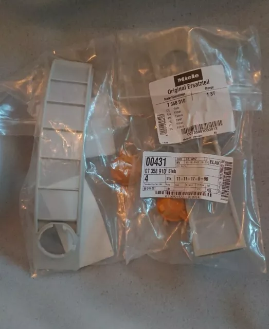 Véritable filtre à peluches de séchoir Miele / attrapeur Fluff x2 numéro de pièce 7358910