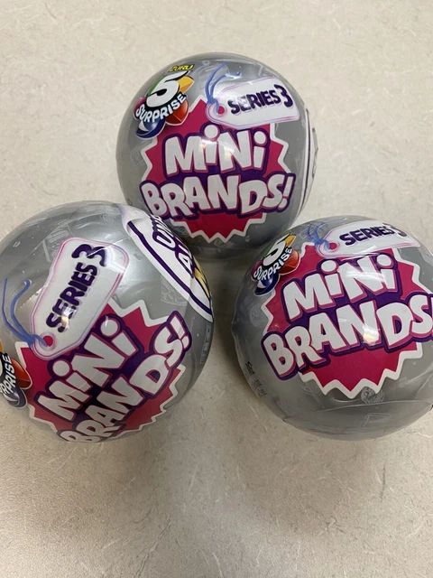 LOT OF 3 - Zuru 5 Surprise MINI BRANDS Series 3 Collectible Balls Figure Set NEW