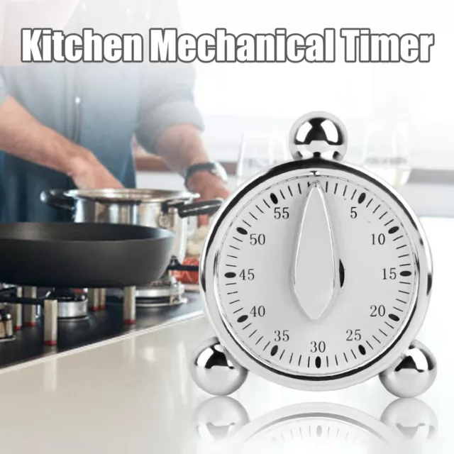 60 MINUTES KITCHEN Mechanical Timer Baking Cooking Reminder Loud Alarm