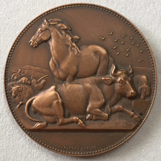 Médaille Française D’agriculture – Signée Alphée Dubois – Bronze – XIXème – Bon état