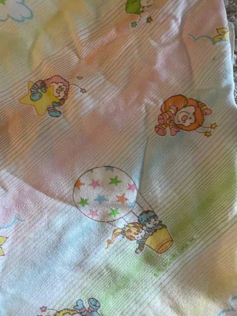 Vintage Rainbow Bright Dundee Receiving Baby Blanket 1983 Hallmark 27 x 39