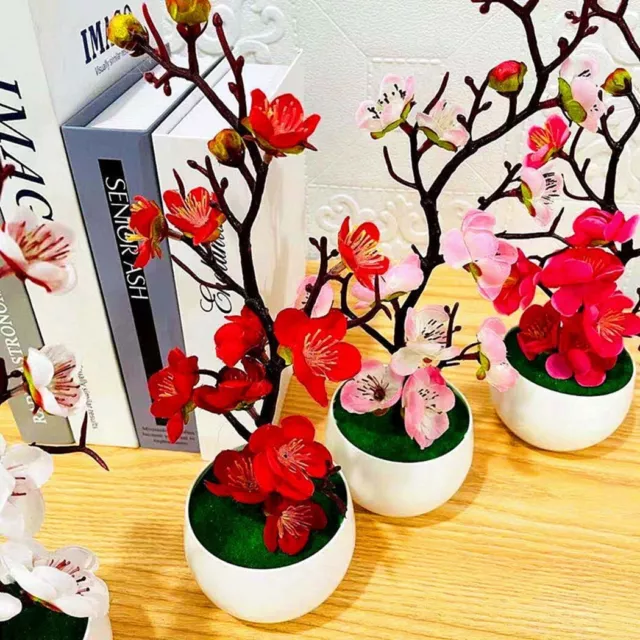 Artificial Potted Flower Fake False Plants Outdoor Garden Home In Pot Decor